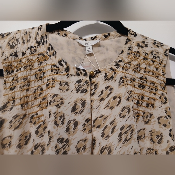 NWT Joie Leopard Print Silk Tank Corie Blouse Cappuccino Layering Size Medium - Picture 8 of 12
